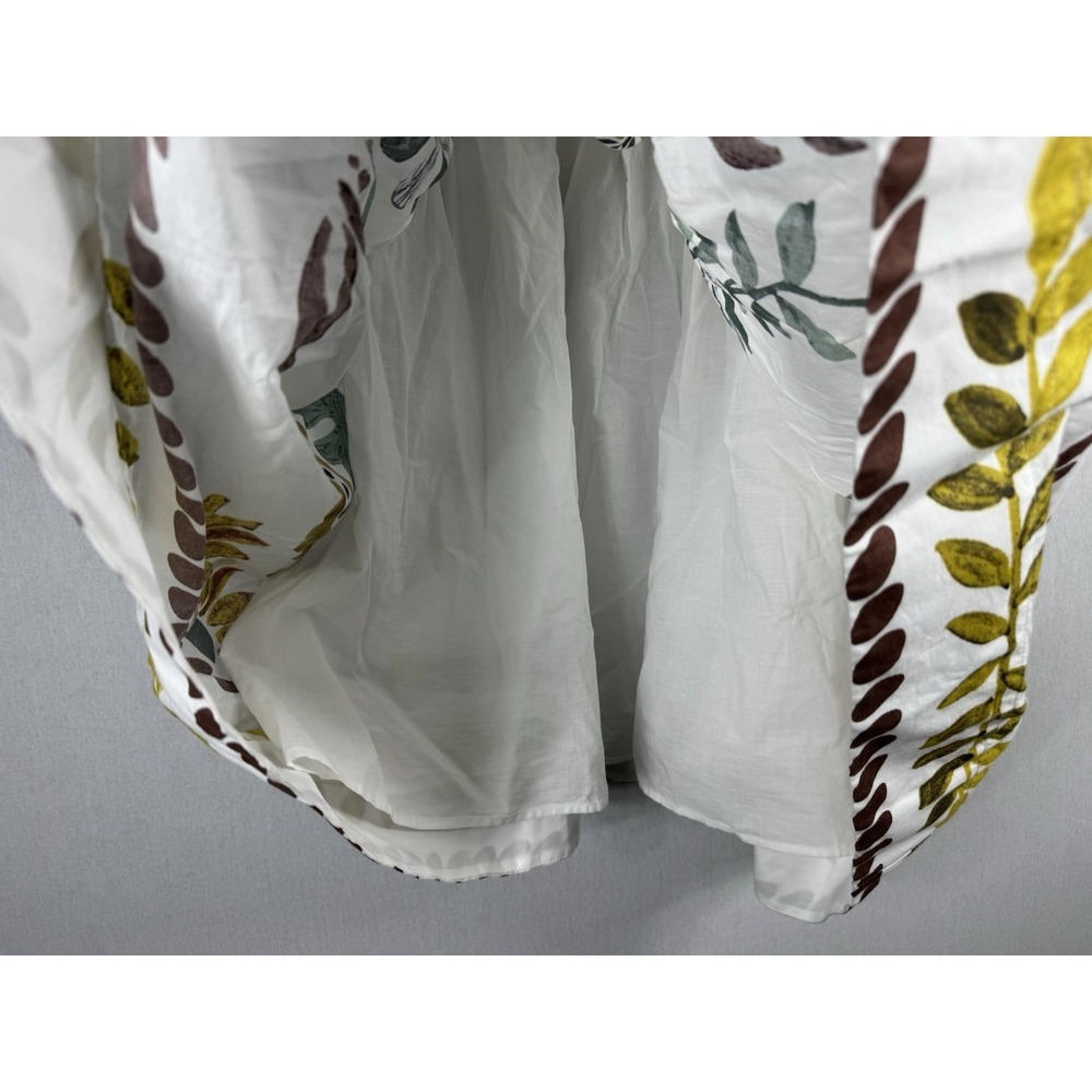 Anthropologie Ruffle-Sleeve White Cotton Square-Neck Mini Dress‎ Size Large NEW - Picture 9 of 12